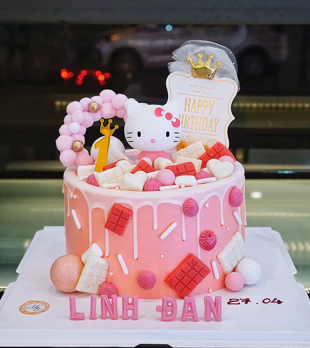 BTN5  Bánh sinh nhật Hello Kitty hồng sz16 cao 10cm  Tokyo Gâteaux   Đặt lấy ngay tại Hà Nội
