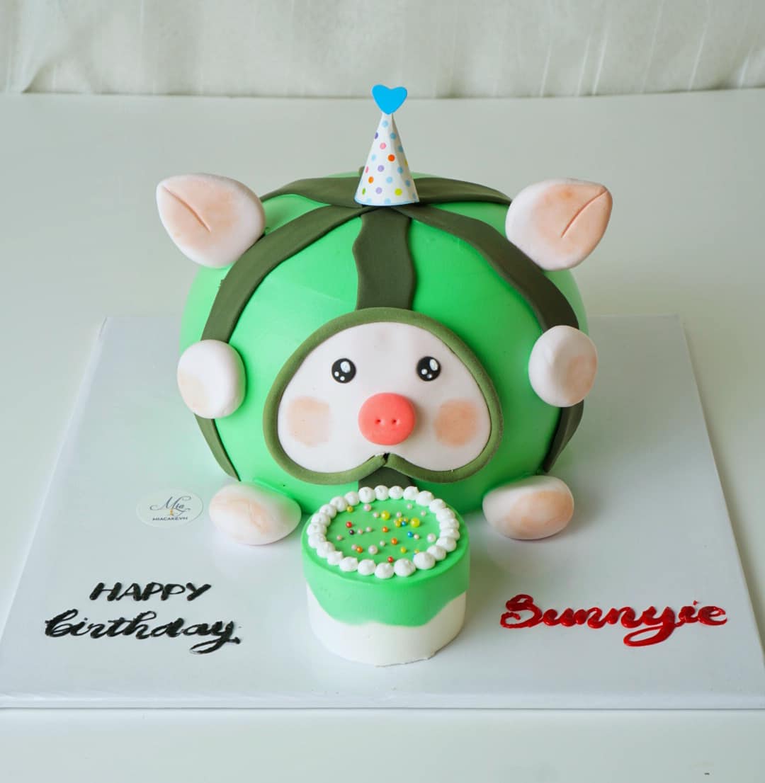 Hình ảnh bánh sinh nhật con heo (lợn) cho người tuổi Hợi cute nhất